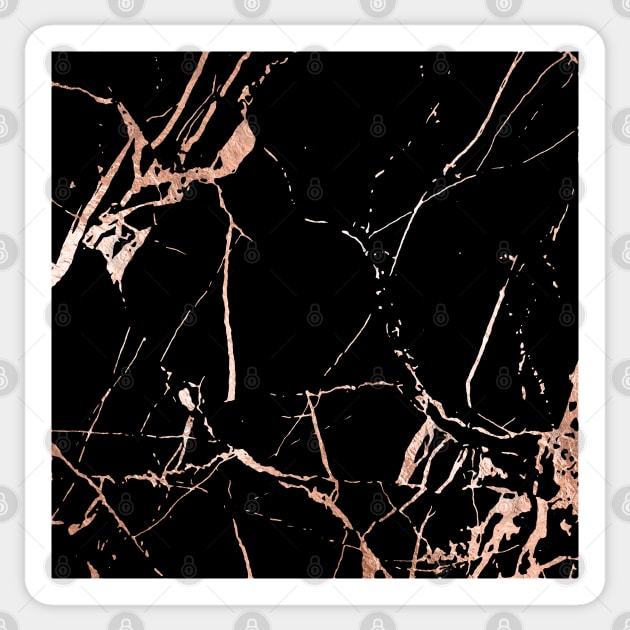 Black Rose-Gold Marble Sticker by Photomisak72